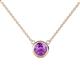 1 - Merilyn 0.87 ct Round Amethyst Bezel Set Solitaire Pendant 