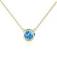 1 - Merilyn 0.95 ct Round Blue Topaz Bezel Set Solitaire Pendant 