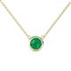 1 - Merilyn 0.80 ct Round Emerald Bezel Set Solitaire Pendant 