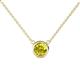 1 - Merilyn 0.80 ct Round Yellow Diamond Bezel Set Solitaire Pendant 