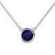 1 - Merilyn 8.00 mm Round Blue Sapphire Bezel Set Solitaire Pendant 