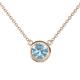 1 - Merilyn 8.00 mm Round Aquamarine Bezel Set Solitaire Pendant 