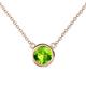 1 - Merilyn 8.00 mm Round Peridot Bezel Set Solitaire Pendant 