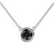 1 - Merilyn 8.00 mm Round Black Diamond Bezel Set Solitaire Pendant 