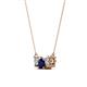 2 - Raia Blue Sapphire and Diamond Three Stone Pendant 
