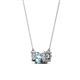 2 - Raia Aquamarine and Diamond Three Stone Pendant 