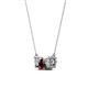 2 - Raia Red Garnet and Diamond Three Stone Pendant 