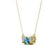 2 - Raia London Blue Topaz and Diamond Three Stone Pendant 