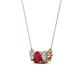 2 - Raia Ruby and Diamond Three Stone Pendant 