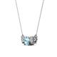 2 - Raia Aquamarine and Diamond Three Stone Pendant 