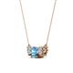 2 - Raia Blue Topaz and Diamond Three Stone Pendant 