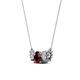 2 - Raia Red Garnet and Diamond Three Stone Pendant 