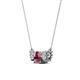 2 - Raia Rhodolite Garnet and Diamond Three Stone Pendant 