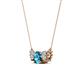 2 - Raia London Blue Topaz and Diamond Three Stone Pendant 