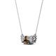 2 - Raia Smoky Quartz and Diamond Three Stone Pendant 