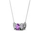 2 - Raia Amethyst and Diamond Three Stone Pendant 