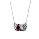 2 - Raia Red Garnet and Diamond Three Stone Pendant 