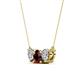 2 - Raia Red Garnet and Diamond Three Stone Pendant 