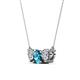 2 - Raia London Blue Topaz and Diamond Three Stone Pendant 