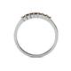 4 - Evia 2.00 mm Princess Cut Smoky Quartz 7 Stone Wedding Band 