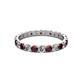 2 - Audrey 3.00 mm Red Garnet and Diamond U Prong Eternity Band 