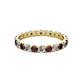 2 - Audrey 3.00 mm Red Garnet and Diamond U Prong Eternity Band 