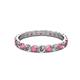 2 - Audrey 3.00 mm Rhodolite Garnet and Diamond U Prong Eternity Band 