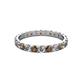 2 - Audrey 3.00 mm Smoky Quartz and Diamond U Prong Eternity Band 