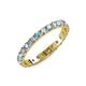 3 - Audrey 3.00 mm Aquamarine and Diamond U Prong Eternity Band 
