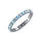3 - Audrey 3.00 mm Blue Topaz and Diamond U Prong Eternity Band 