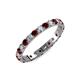3 - Audrey 3.00 mm Red Garnet and Diamond U Prong Eternity Band 