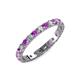 3 - Audrey 3.00 mm Amethyst and Diamond U Prong Eternity Band 