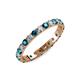 3 - Audrey 3.00 mm Blue and White Diamond U Prong Eternity Band 