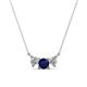 1 - Raia Blue Sapphire and Diamond Three Stone Pendant 