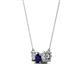 2 - Raia Blue Sapphire and Diamond Three Stone Pendant 