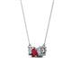2 - Raia Ruby and Diamond Three Stone Pendant 