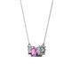 2 - Raia Pink Sapphire and Diamond Three Stone Pendant 