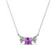 1 - Raia Amethyst and Diamond Three Stone Pendant 