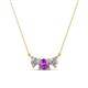 1 - Raia Amethyst and Diamond Three Stone Pendant 