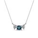1 - Raia Blue and White Diamond Three Stone Pendant 