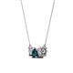 2 - Raia Blue and White Diamond Three Stone Pendant 