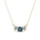 1 - Raia Blue and White Diamond Three Stone Pendant 
