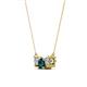2 - Raia Blue and White Diamond Three Stone Pendant 