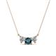 1 - Raia Blue and White Diamond Three Stone Pendant 