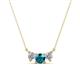 1 - Raia London Blue Topaz and Diamond Three Stone Pendant 