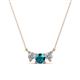 1 - Raia London Blue Topaz and Diamond Three Stone Pendant 