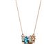 2 - Raia London Blue Topaz and Diamond Three Stone Pendant 