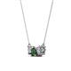 2 - Raia Diamond and Lab Created Alexandrite Three Stone Pendant 