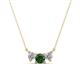 1 - Raia Diamond and Lab Created Alexandrite Three Stone Pendant 