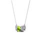 2 - Raia Peridot and Diamond Three Stone Pendant 